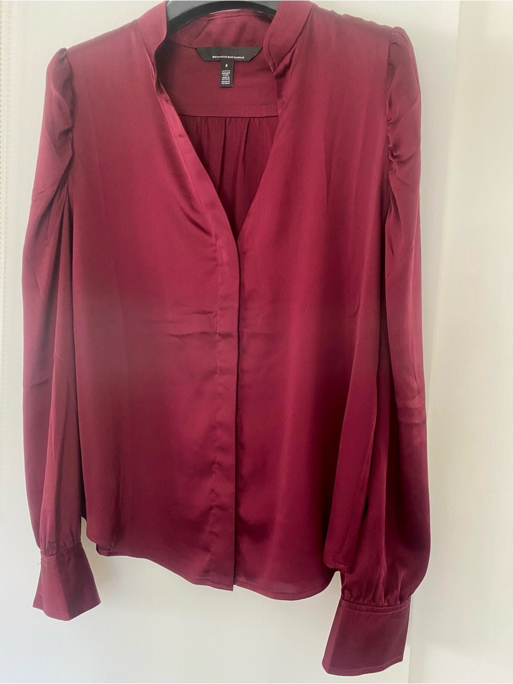 Black House White Market Women’s Burgundy Long-Sleeve Blouse. Size: 6 Like new!